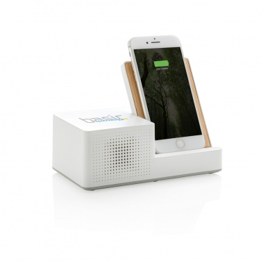 Logo trade promotional gifts picture of: Ontario 5W wireless charger with speaker