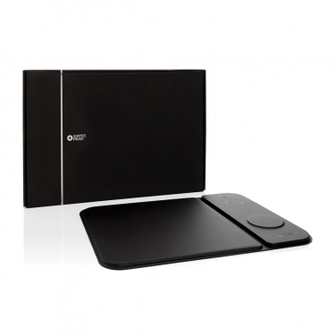 Logotrade promotional items photo of: Swiss peak RCS recycled PU 15W 3 in 1 charging mousepad