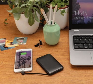 Logotrade promotional merchandise picture of: 5.000 mAh Pocket Powerbank with integrated cables