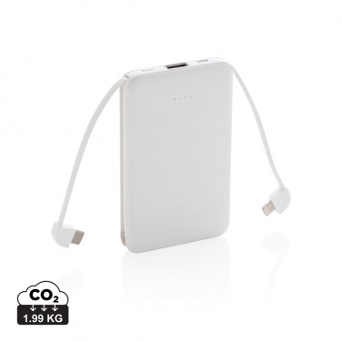 Logo trade promotional products picture of: 5.000 mAh Pocket Powerbank with integrated cables