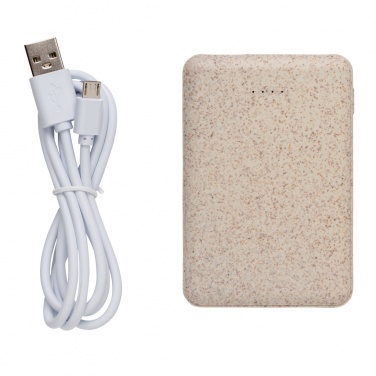 Logo trade promotional products picture of: Wheat Straw 5.000 mAh Pocket Powerbank