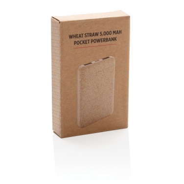 Logo trade advertising product photo of: Wheat Straw 5.000 mAh Pocket Powerbank
