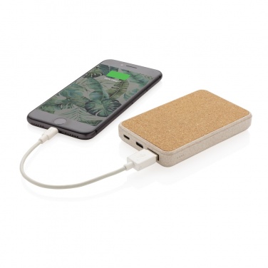 Logo trade promotional merchandise picture of: Cork and Wheat 5.000 mAh pocket powerbank