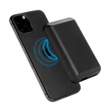 Logo trade promotional giveaways image of: Magnetic 5.000 mAh 5W wireless powerbank