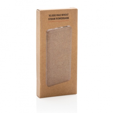 Logo trade promotional gifts picture of: 10.000 mah wheat straw powerbank