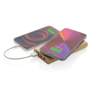 Logotrade promotional item picture of: Bamboo 8.000 mAh 5W wireless powerbank