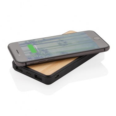 Logo trade promotional merchandise photo of: RCS recycled plastic 8000 mAh Wireless Powerbank