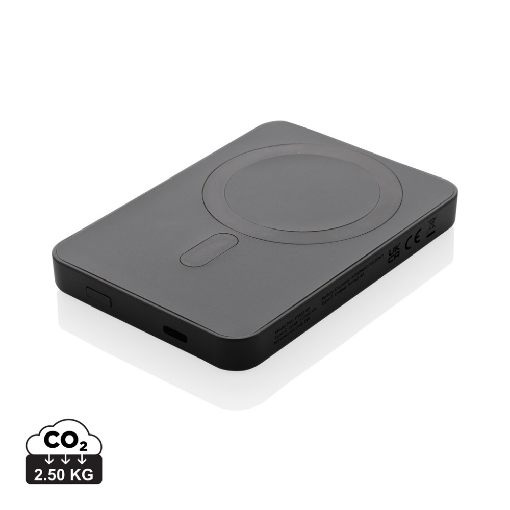 Logo trade business gift photo of: Magnetix RCS recycled plastic 5000 mah magnetic powerbank