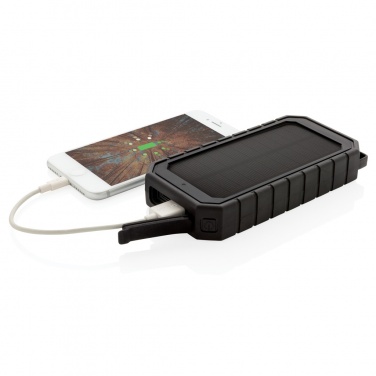 Logo trade promotional giveaways picture of: RCS recycled plastic Solar powerbank with 10W Wireless