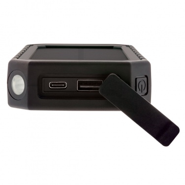 Logo trade corporate gifts image of: RCS recycled plastic Solar powerbank with 10W Wireless