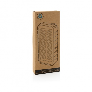 Logotrade promotional giveaway image of: RCS recycled plastic Solar powerbank with 10W Wireless