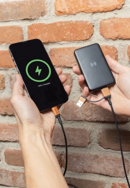 Logo trade promotional giveaway photo of: RCS recycled plastic 5.000 mAh 5W wireless powerbank