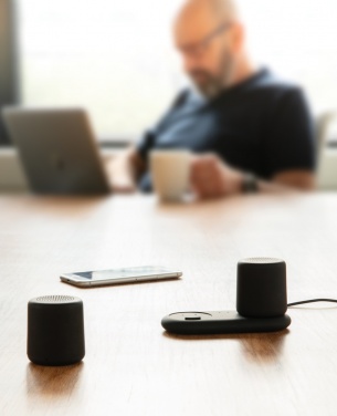 Logo trade corporate gifts image of: Double induction charging speaker