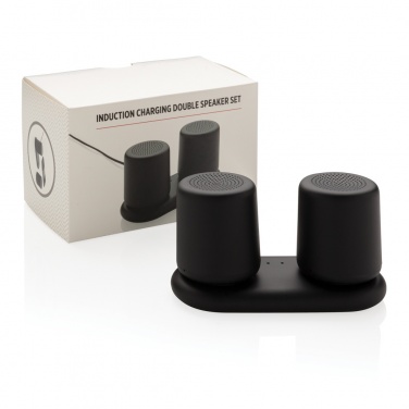 Logo trade promotional gift photo of: Double induction charging speaker