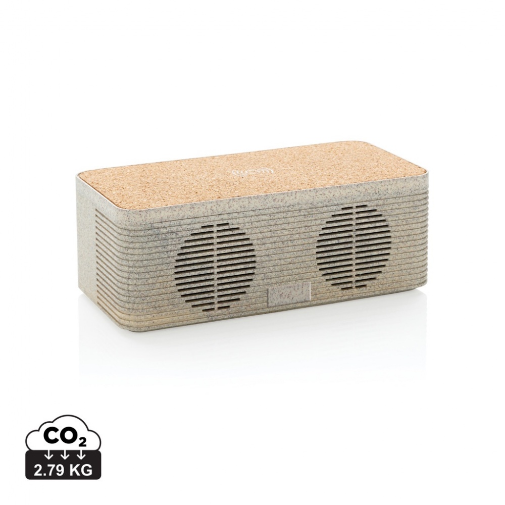 Logo trade promotional items picture of: Wheatstraw wireless charging speaker