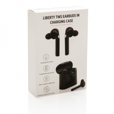 Logotrade advertising products photo of: Liberty wireless earbuds in charging case