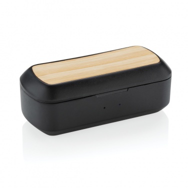 Logo trade promotional merchandise picture of: Bamboo Free Flow TWS earbuds in case