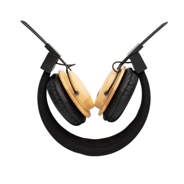 Logo trade promotional products image of: Bamboo wireless headphone