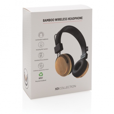 Logotrade promotional giveaways photo of: Bamboo wireless headphone