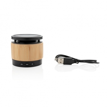 Logo trade promotional items picture of: Bamboo wireless charger speaker