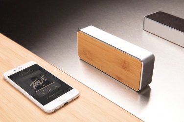 Logo trade advertising products image of: Nevada Bamboo 3W wireless speaker