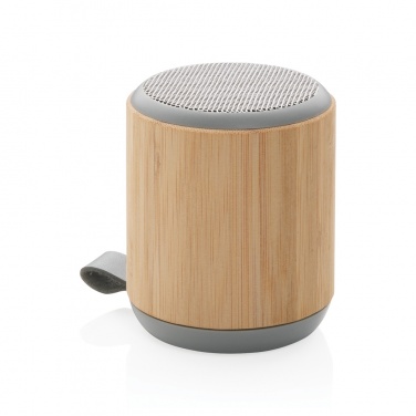 Logo trade promotional gift photo of: Bamboo and fabric 3W wireless speaker