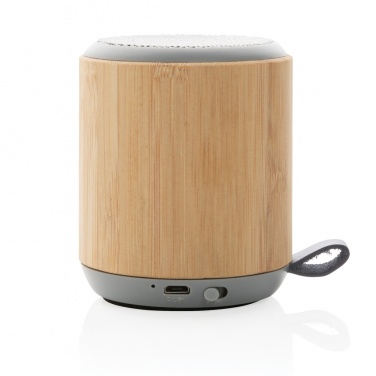 Logotrade promotional product image of: Bamboo and fabric 3W wireless speaker