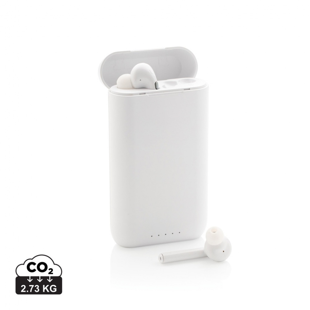 Logo trade promotional products image of: Liberty TWS earbuds with 5.000 mAh powerbank
