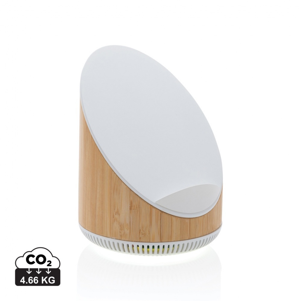 Logotrade promotional gift picture of: Ovate bamboo 5W speaker with 15W wireless charger