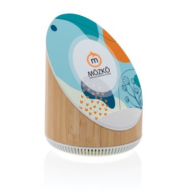 Logo trade advertising products image of: Ovate bamboo 5W speaker with 15W wireless charger