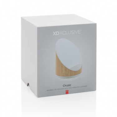 Logotrade corporate gift picture of: Ovate bamboo 5W speaker with 15W wireless charger