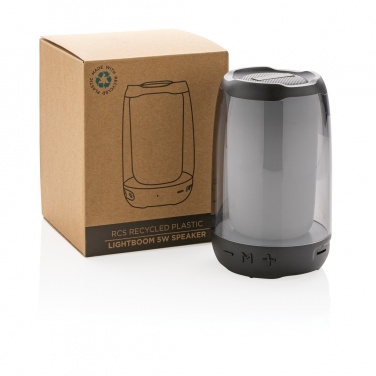 Logo trade promotional merchandise picture of: RCS recycled plastic Lightboom 5W speaker