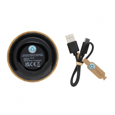 Logo trade promotional gift photo of: RCS recycled plastic and bamboo 3W wireless speaker