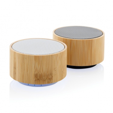 Logotrade promotional gift image of: RCS recycled plastic and bamboo 3W wireless speaker