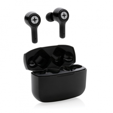 Logotrade promotional gift image of: RCS recycled plastic Swiss Peak ANC TWS earbuds