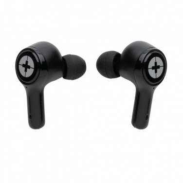 Logo trade promotional items image of: RCS recycled plastic Swiss Peak ANC TWS earbuds