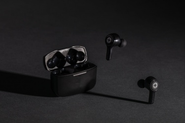 Logo trade promotional product photo of: RCS recycled plastic Swiss Peak ANC TWS earbuds