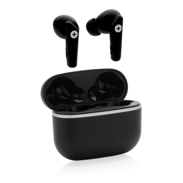 Logo trade promotional item photo of: RCS recycled plastic Swiss Peak TWS earbuds 2.0