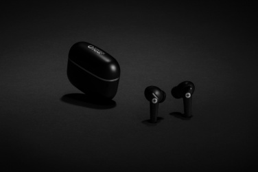 Logo trade promotional product photo of: RCS recycled plastic Swiss Peak TWS earbuds 2.0
