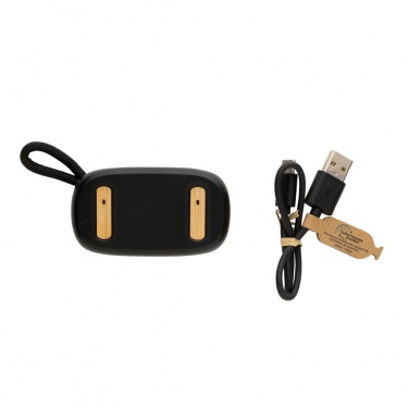 Logo trade promotional product photo of: RCS recycled plastic & bamboo TWS earbuds