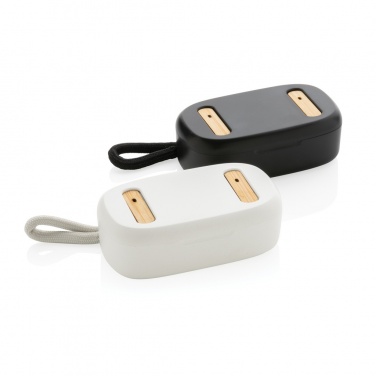 Logotrade promotional item image of: RCS recycled plastic & bamboo TWS earbuds