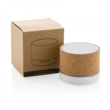 Logo trade promotional merchandise photo of: Cork 3W wireless speaker