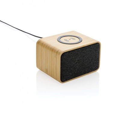 Logo trade corporate gifts picture of: RCS Rplastic 3W speaker with bamboo 5W wireless