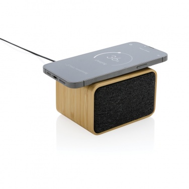 Logotrade promotional gifts photo of: RCS Rplastic 3W speaker with bamboo 5W wireless