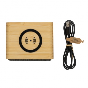 Logotrade promotional product image of: RCS Rplastic 3W speaker with bamboo 5W wireless