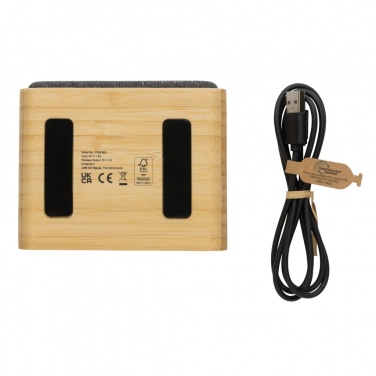 Logotrade promotional items photo of: RCS Rplastic 3W speaker with bamboo 5W wireless