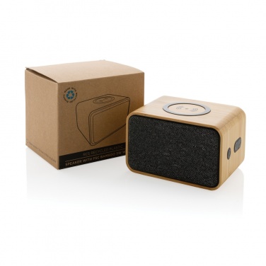 Logo trade promotional giveaways picture of: RCS Rplastic 3W speaker with bamboo 5W wireless