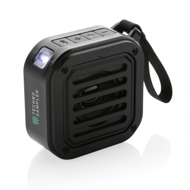 Logo trade promotional merchandise picture of: 3W RCS recycled plastic wireless sunwave solar speaker