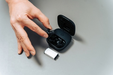 Logo trade promotional product photo of: Lakewood RCS recycled and repairable wireless earbuds