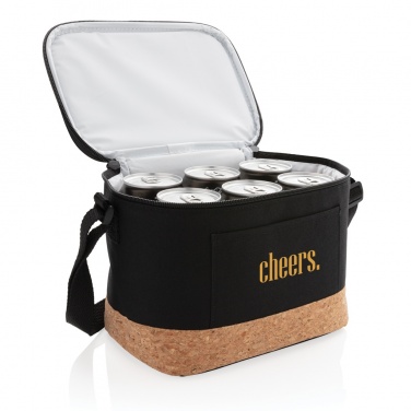 Logo trade corporate gift photo of: Two tone cooler bag with cork detail
